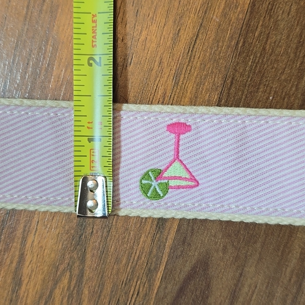 J. Crew Pink Martini Cocktail Embroidered D-Ring Belt - Picture 10 of 10